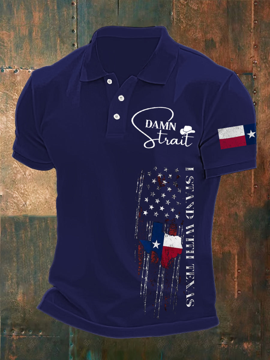 Men's Country Music Support Texas Print short sleeve shirt