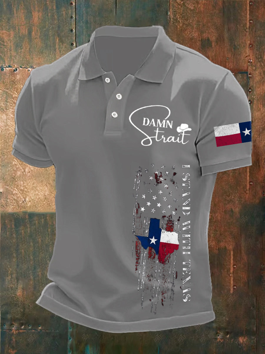Men's Country Music Support Texas Print short sleeve shirt