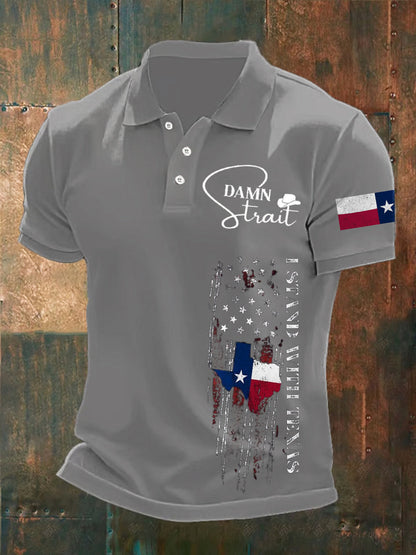 Men's Country Music Support Texas Print short sleeve shirt