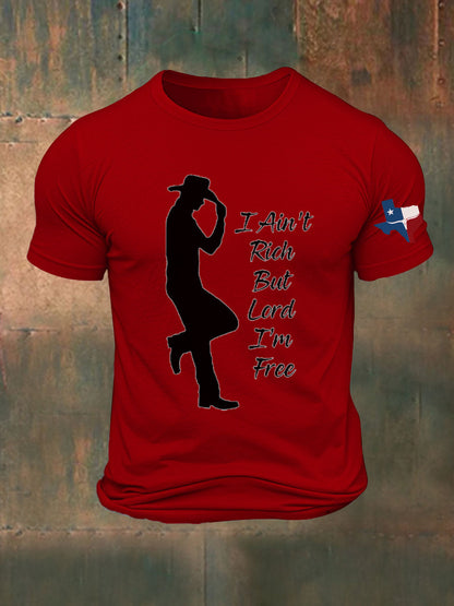 Men's I Ain't Rich But Lord I'm Free Printed T-shirt