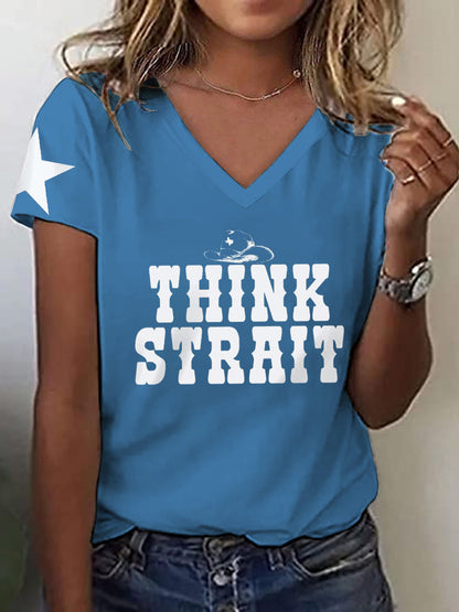 Women's Think Strait Country Music Fan T-shirt