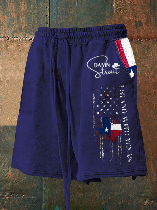 Men's Country Music Support Texas Print Shorts