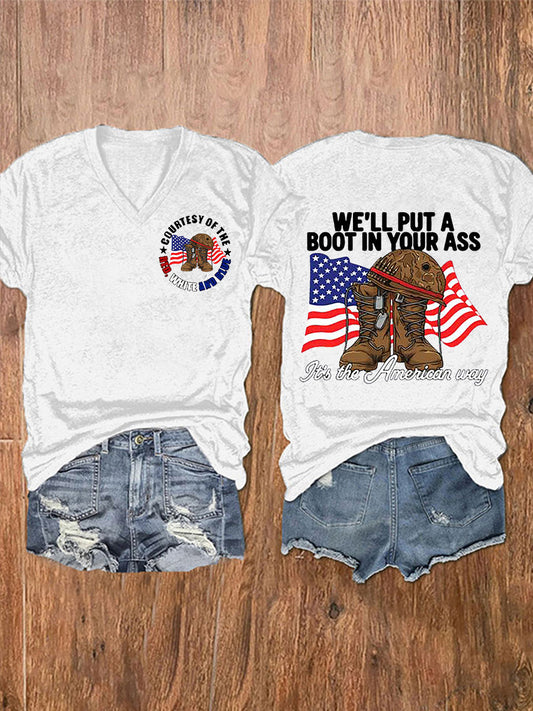 Women's We'll Put A Boot In Your Ass Short Sleeve T-Shirt