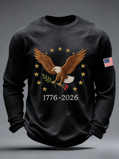 Men's America 250 Waffle Print Casual T-Shirt