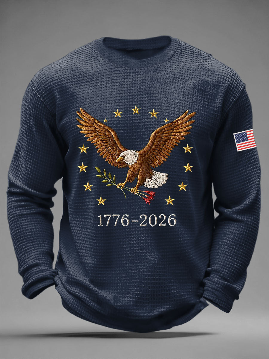 Men's America 250 Waffle Print Casual T-Shirt