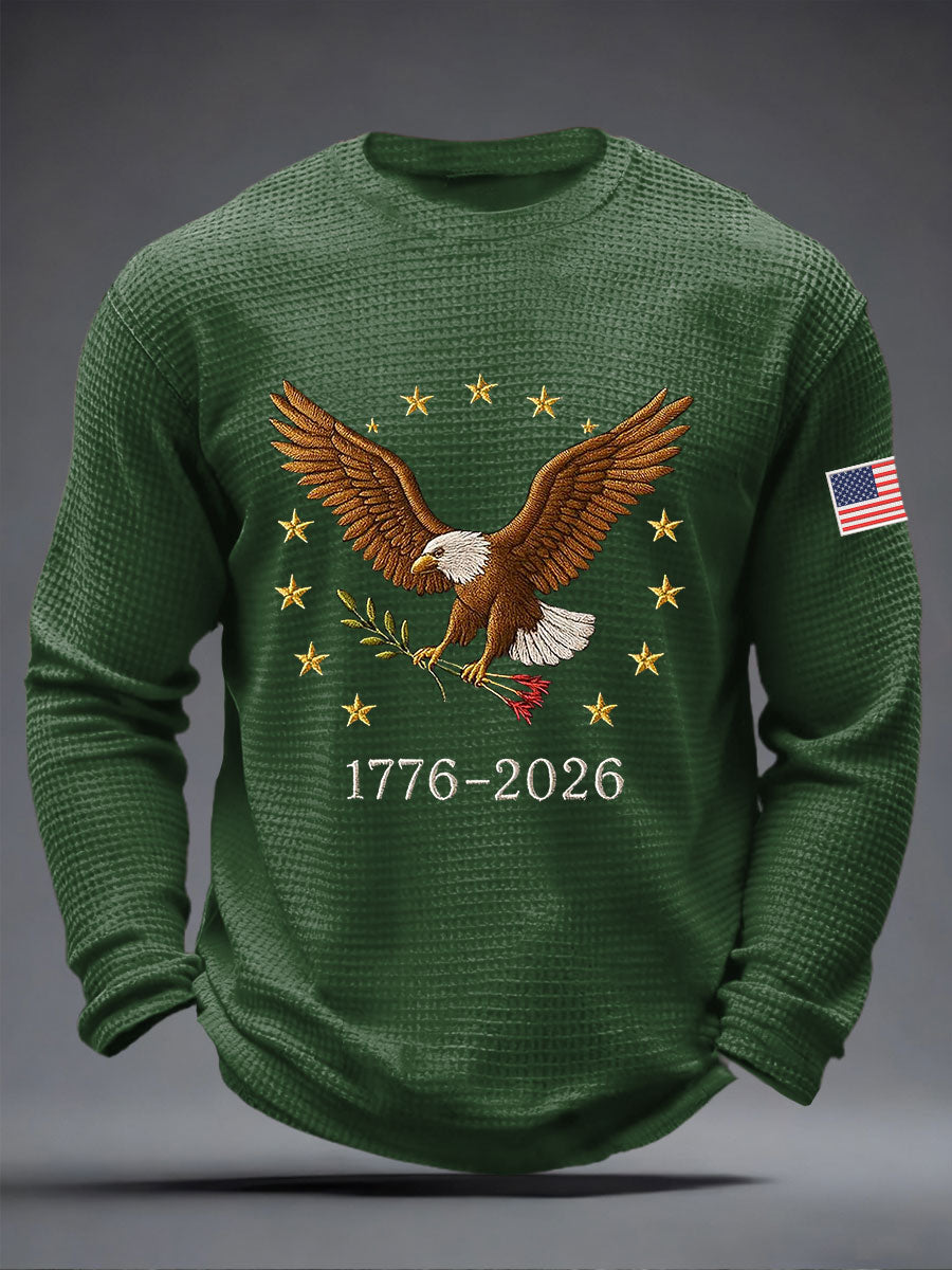 Men's America 250 Waffle Print Casual T-Shirt