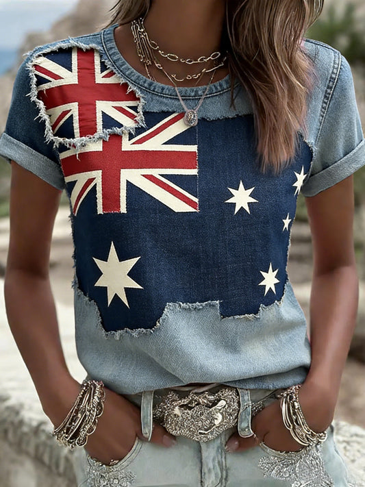 Women's  Vintage Australian Holiday Casual Comfortable Short Sleeve T-Shirt