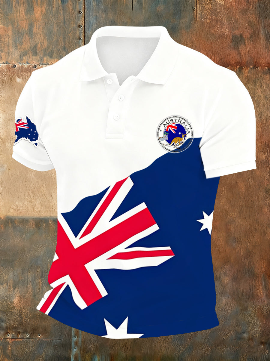 Men's Australian Printed Polo Shirt
