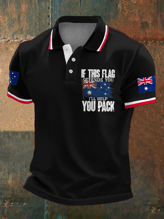 Men's Aussie Proud Australia Flag Art Printed Casual Tops