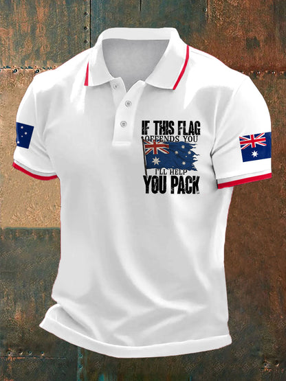 Men's Aussie Proud Australia Flag Art Printed Casual Tops