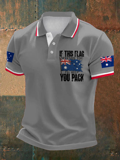 Men's Aussie Proud Australia Flag Art Printed Casual Tops