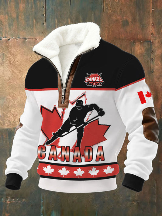 Men's Canada Hockey Printed Casual Sweatshirt