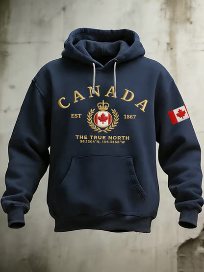 Men's Canada Printed Casual Hoodie