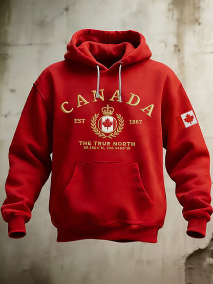 Men's Canada Printed Casual Hoodie