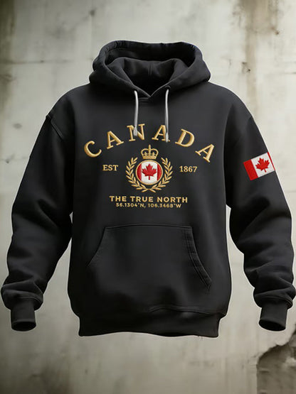 Men's Canada Printed Casual Hoodie