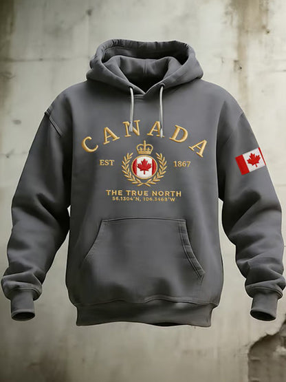 Men's Canada Printed Casual Hoodie