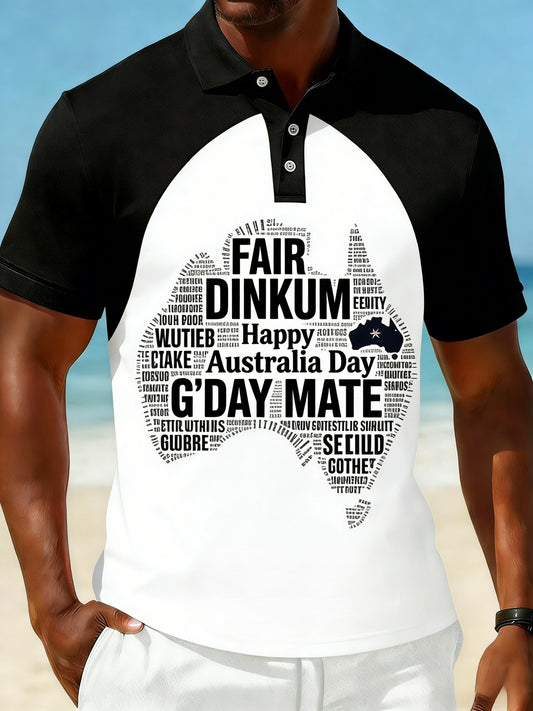 Men's Vintage Australian Holiday Casual Short-Sleeve Polo Shirt