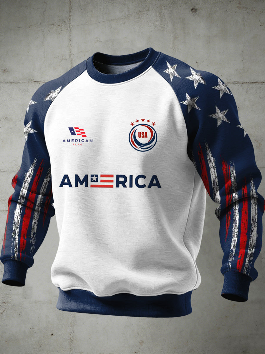Men's World Cup US Printed Raglan Sweatshirt