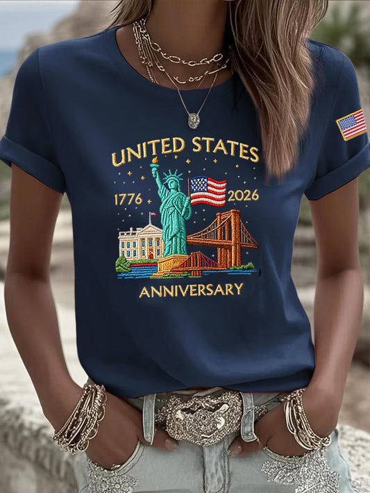 Women's Vintage American 250th Anniversary Commemorative T-shirt