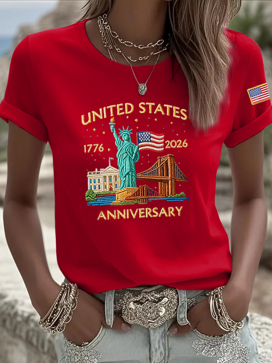Women's Vintage American 250th Anniversary Commemorative T-shirt