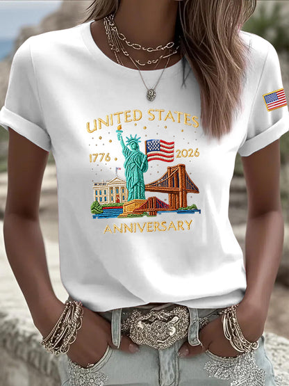 Women's Vintage American 250th Anniversary Commemorative T-shirt