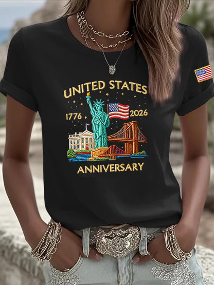 Women's Vintage American 250th Anniversary Commemorative T-shirt