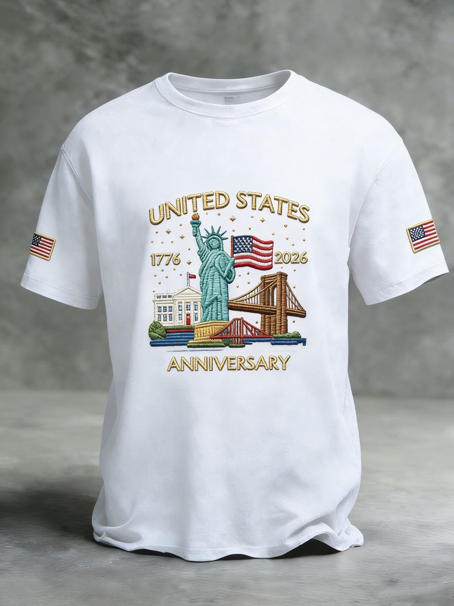Retro America 250 Flag Casual T-Shirt