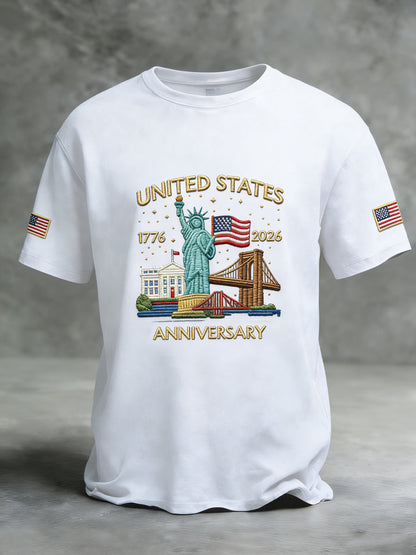Retro America 250 Flag Casual T-Shirt