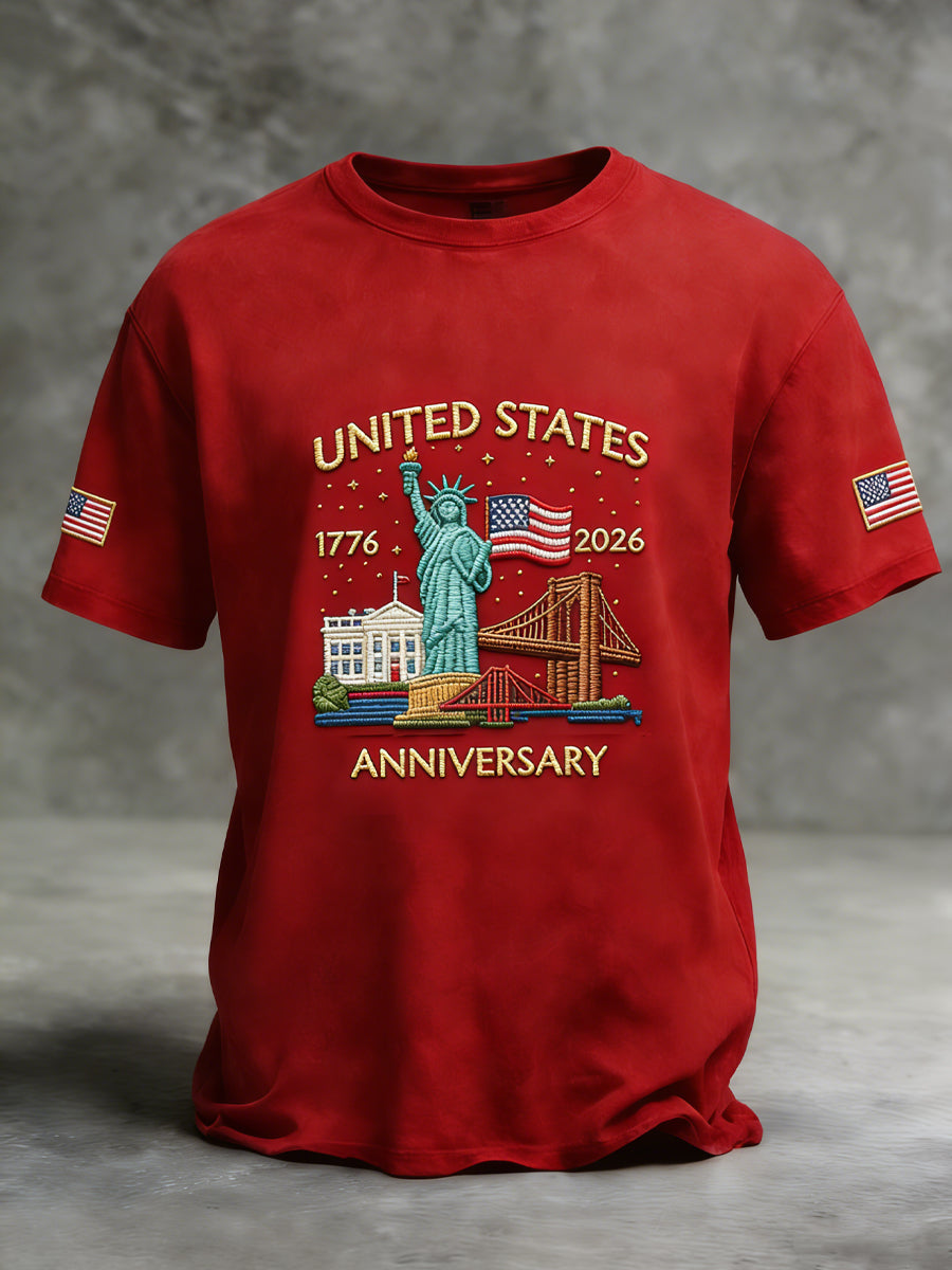 Retro America 250 Flag Casual T-Shirt