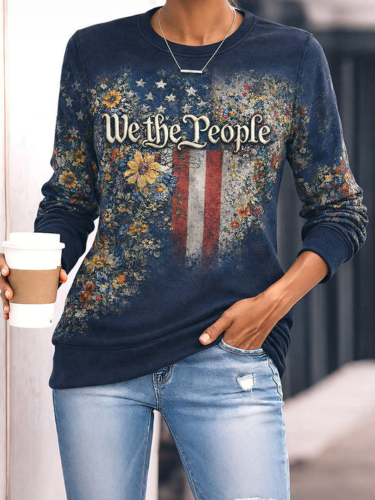 Women's 'We the People' Floral Sweatshirts