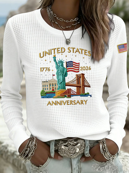 Women's Vintage America 250 Waffle Weave Casual T-Shirt