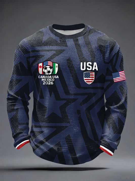Men's USA Soccer Supporter Waffle Long Sleeve T-Shirt