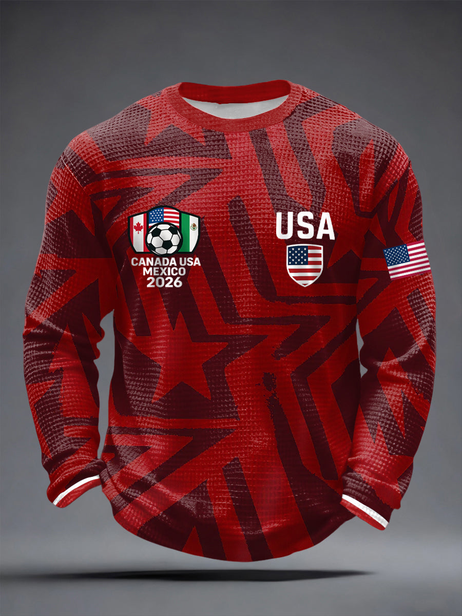 Men's USA Soccer Supporter Waffle Long Sleeve T-Shirt