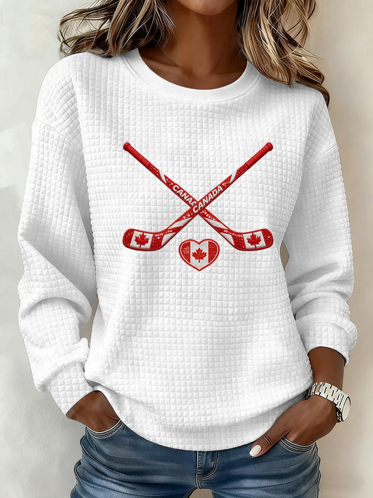 Women's Casual Canadian Ice Hockey Fan Sweatshirt