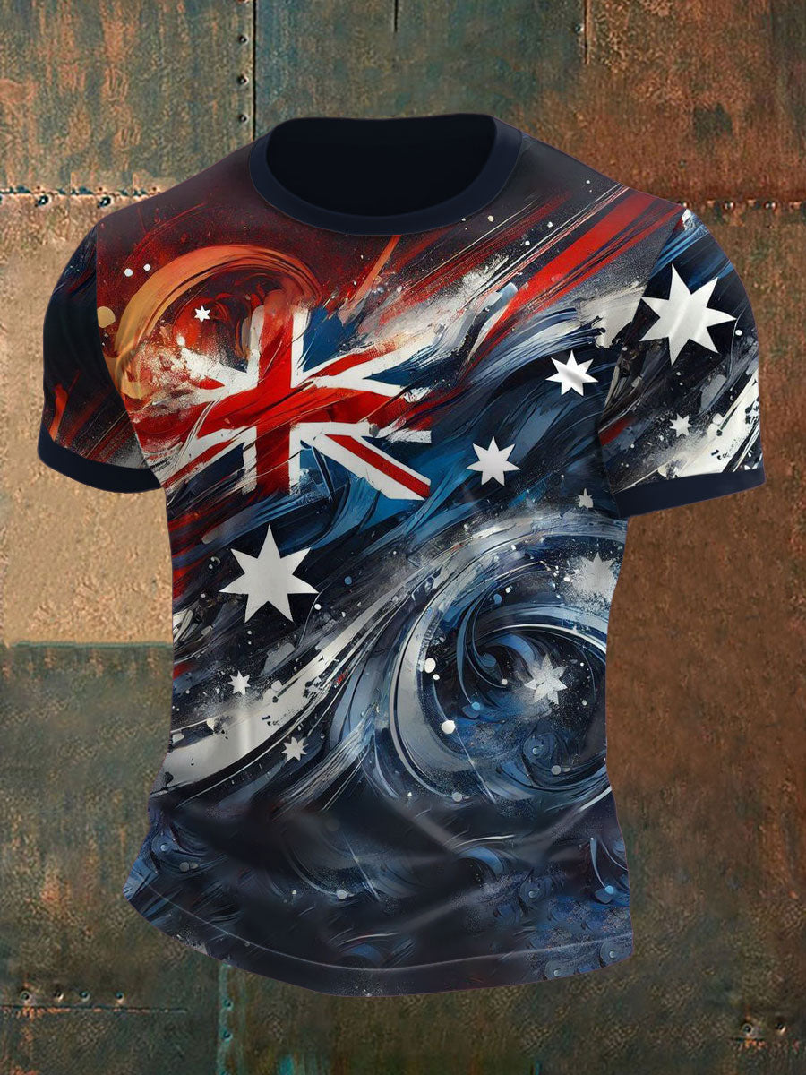 Men's AU Flag Printed T-shirt