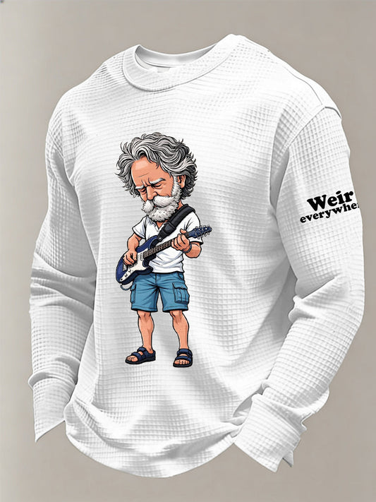 Men's RIP Bob Weir Weir Everywhere Waffle Crewneck Sweatshirt