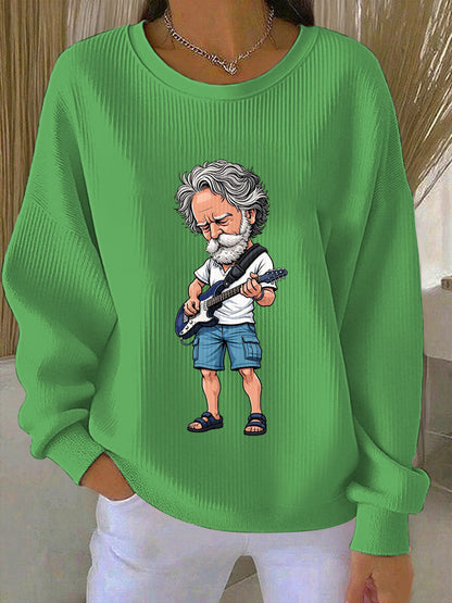 Women's RIP Bob Weir Ribbed Round-Neck Sweatshirt