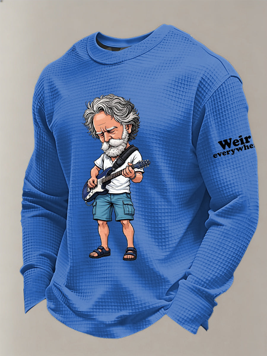 Men's RIP Bob Weir Weir Everywhere Waffle Crewneck Sweatshirt