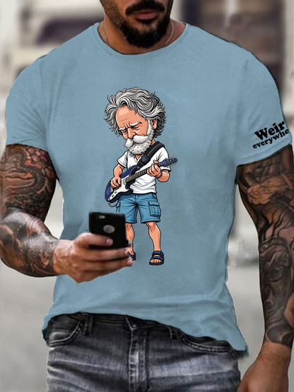 Men's RIP Bob Weir Weir Everywhere Short-sleeved T-shirt