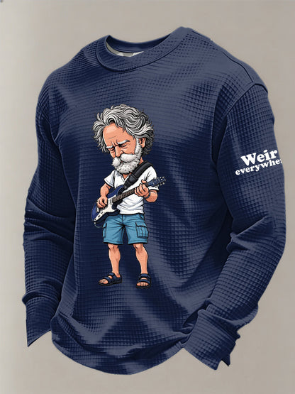 Men's RIP Bob Weir Weir Everywhere Waffle Crewneck Sweatshirt