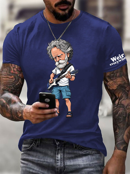 Men's RIP Bob Weir Weir Everywhere Short-sleeved T-shirt