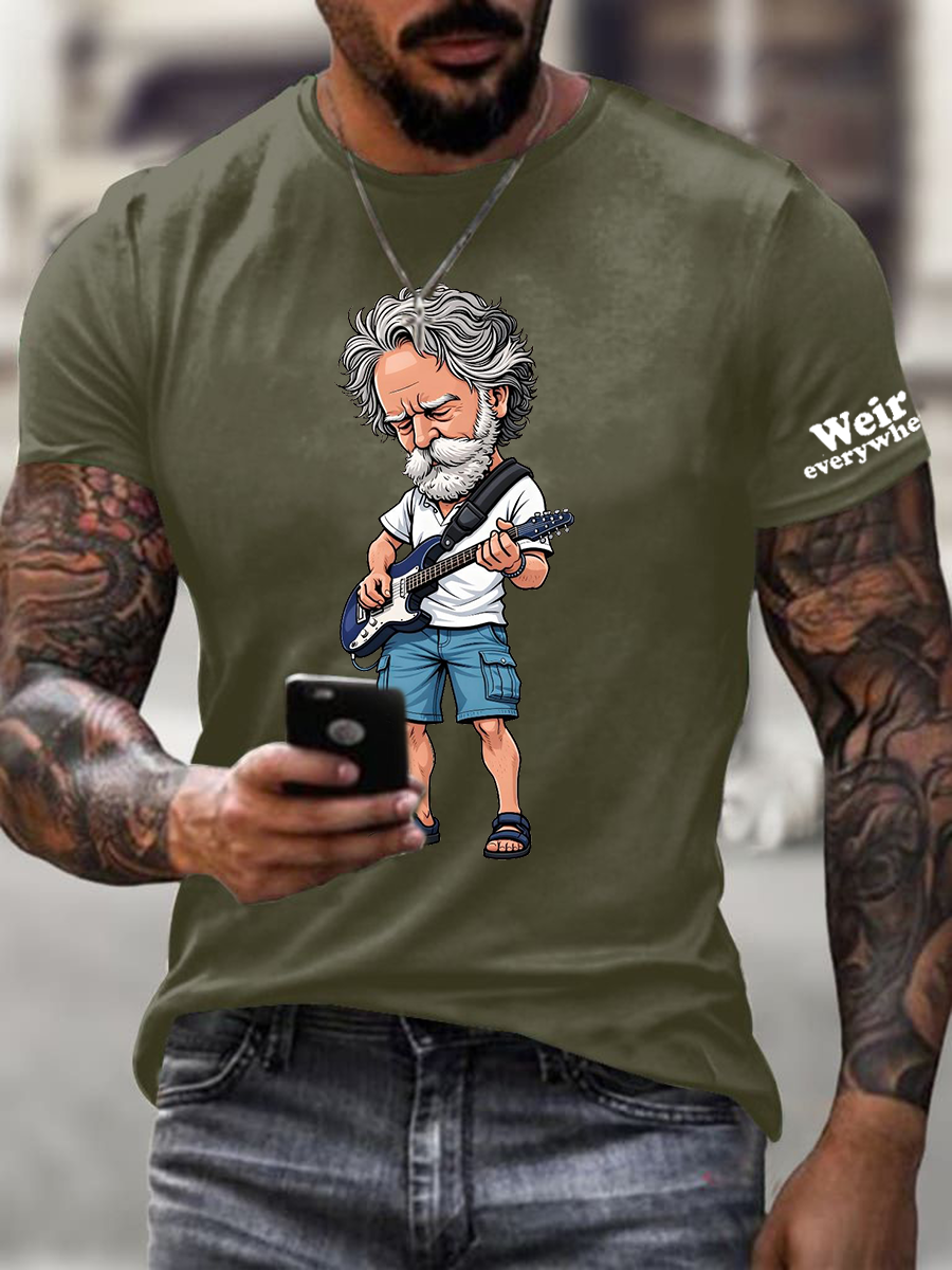 Men's RIP Bob Weir Weir Everywhere Short-sleeved T-shirt