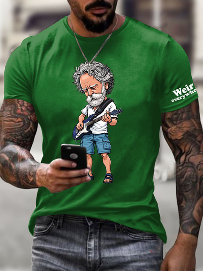 Men's RIP Bob Weir Weir Everywhere Short-sleeved T-shirt