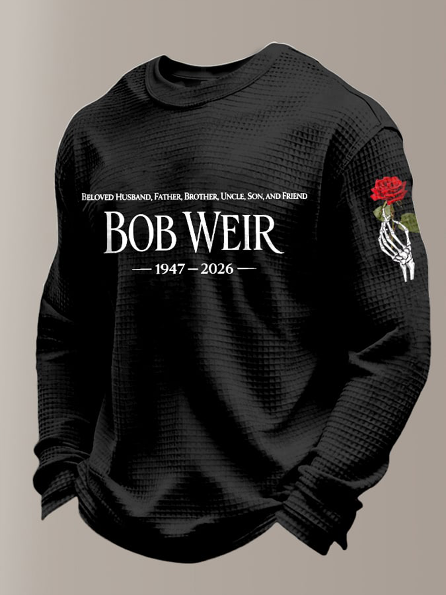 Men's RIP Bob Weir Waffle Crewneck Sweatshirt