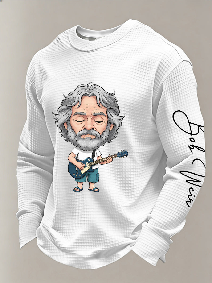 Men's RIP Bob Weir Waffle Crewneck Sweatshirt