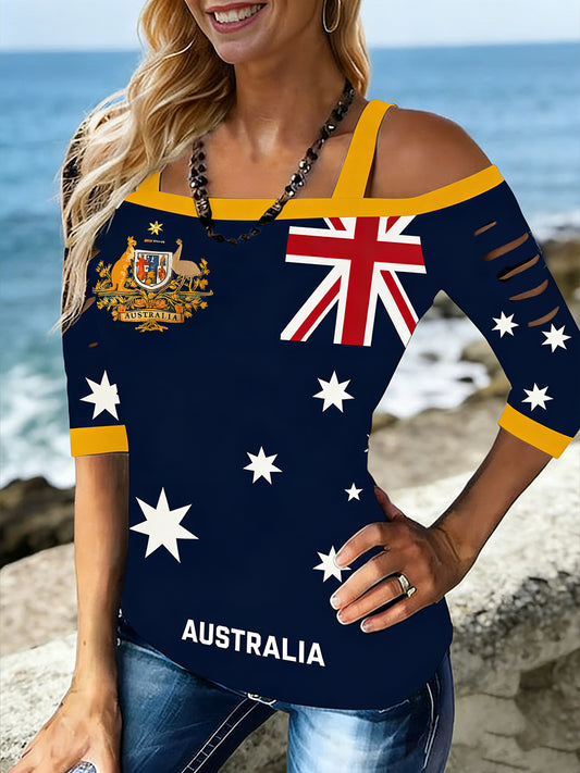 Women's Cute Animal Print Denim Patchwork Comfortable Top