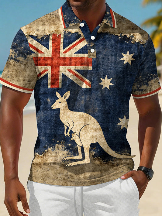 Men's Vintage Australian Holiday Smart Casual Polo Shirt