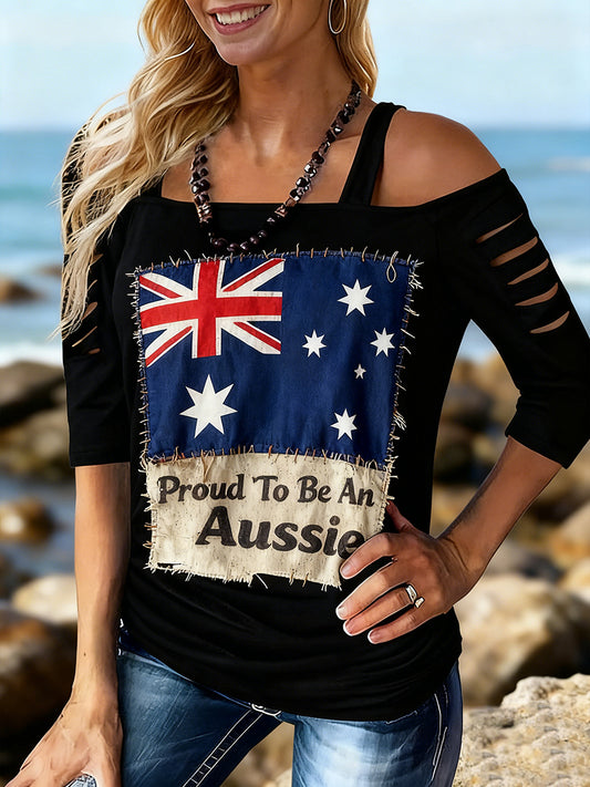 Women's Cute Animal Print Denim Patchwork Comfortable Top