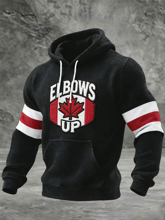 Retro Canadian Hockey Heritage Waffle Hoodie