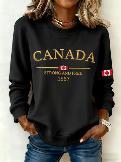 Women's Canada Print Casual Sweatshirt